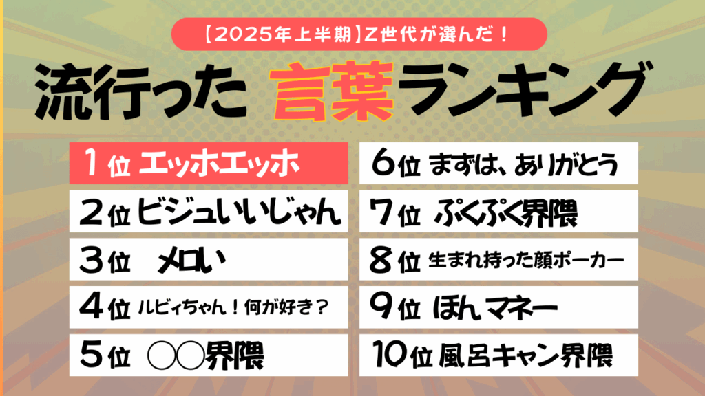 2025年Z世代　流行語